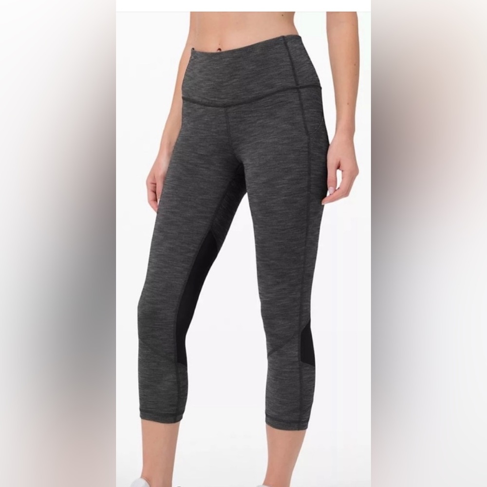 Lululemon  Pace Rival Running Crop Legging Heather Grey SZ. 8